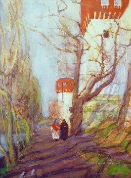 près du monastère novodevichy au printemps 1900 Konstantin Yuon Peinture à l'huile
